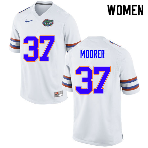 Women #37 Patrick Moorer Florida Gators College Football Jerseys Sale-White